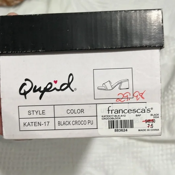 Qupid Black Croc Katen Mule - Picture 4 of 5
